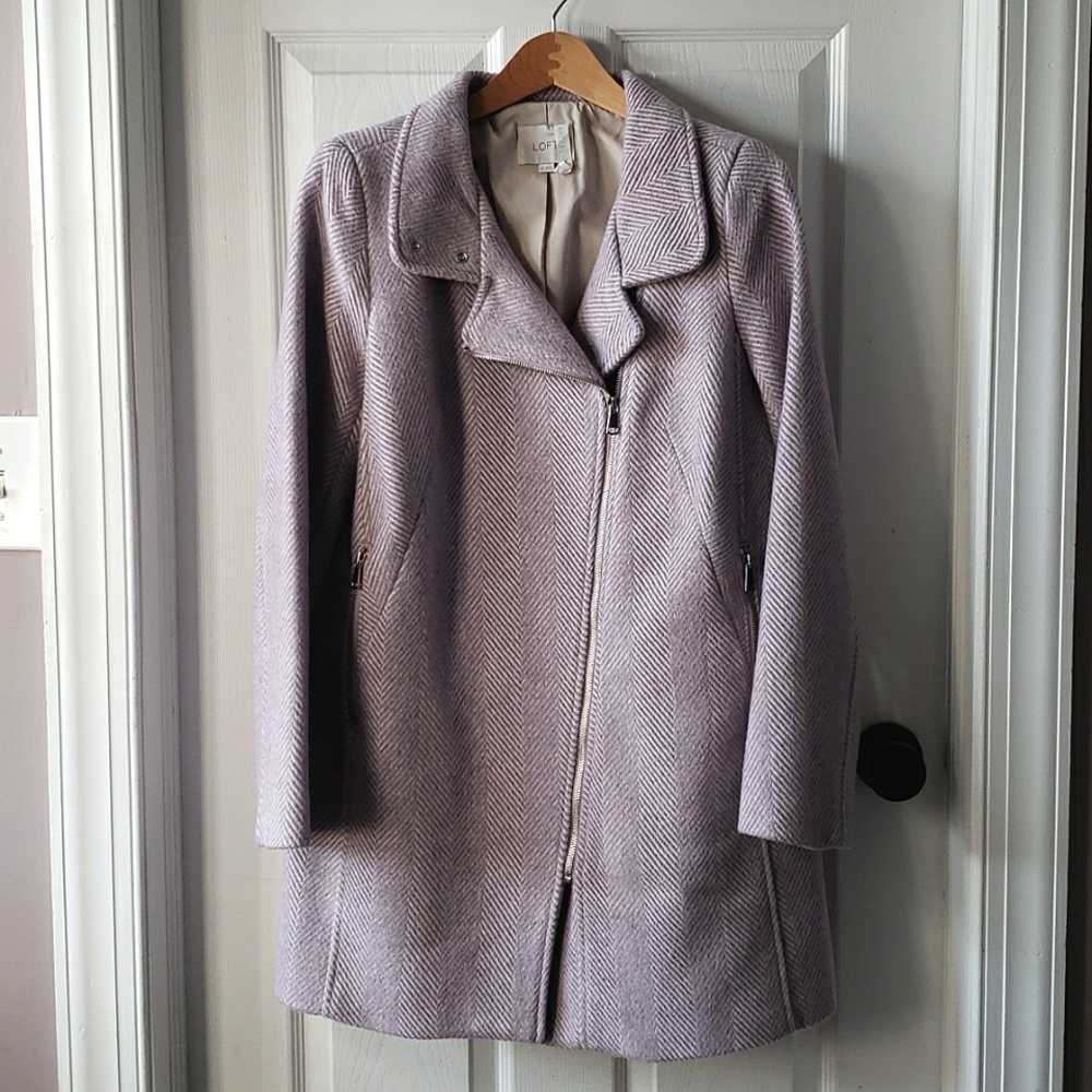 Loft Purple Herringbone Jacket